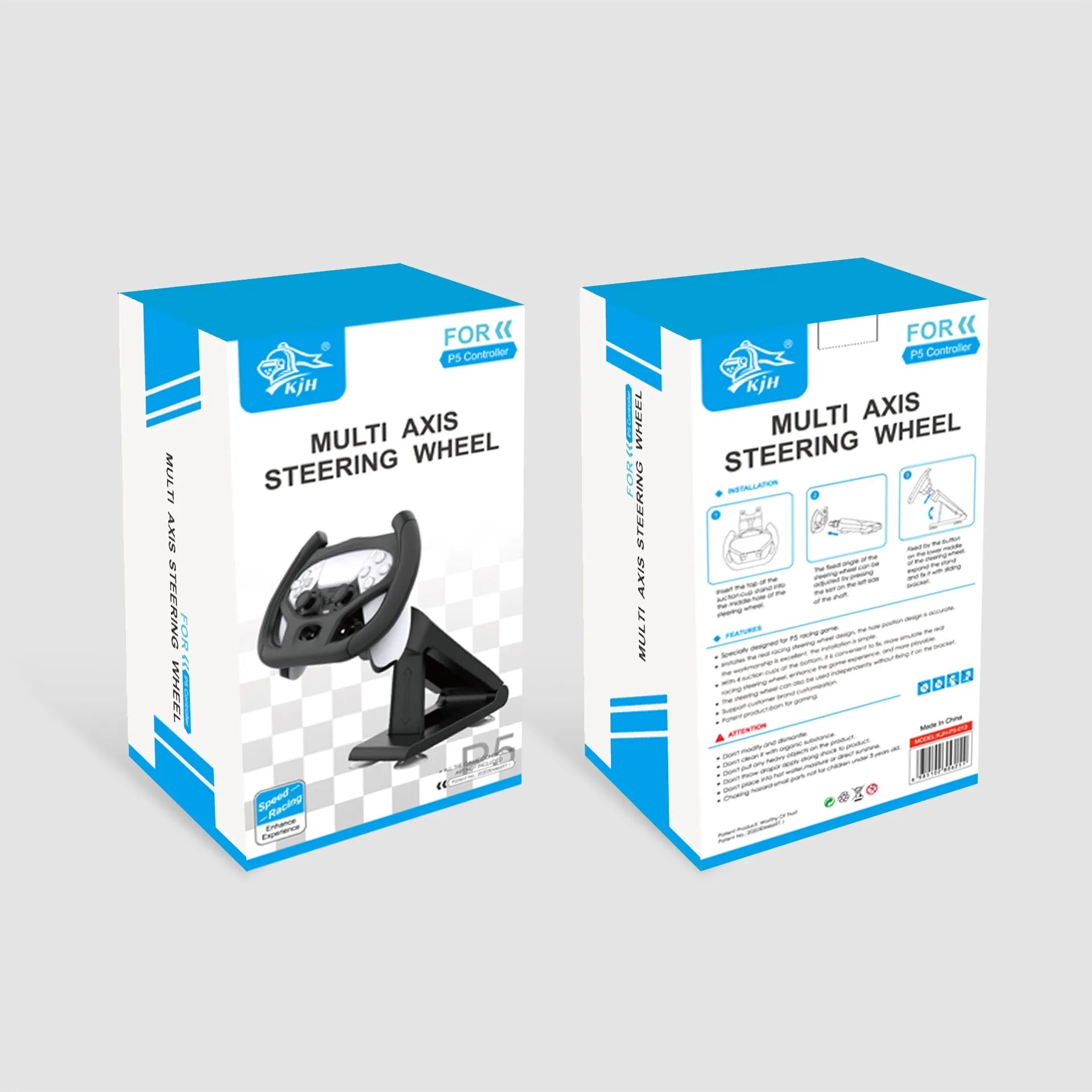 Black ABS plastic gamepad steering wheel bracket with a suction cup mount for mobile phone gaming.