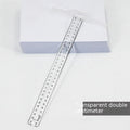 30cm T-shaped plastic ruler in transparent or orange-yellow with British or double centimetre scales