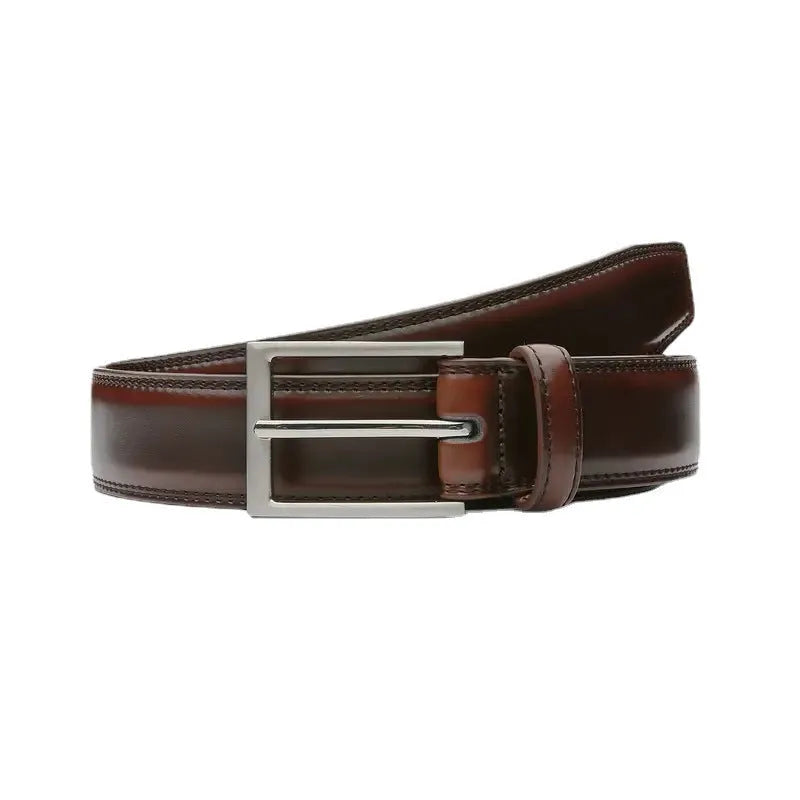 Men's genuine leather casual belt with alloy buckle in wild 95 pattern