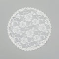 Round floral head cover for weddings measuring 30cm in black or white polyester fabric