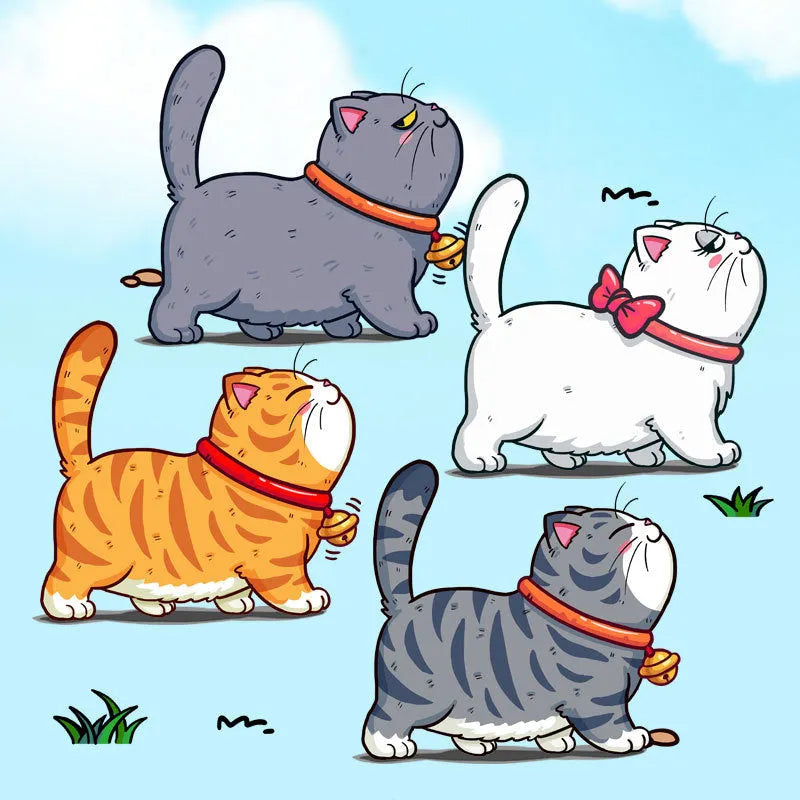 Five climbing cats silhouette car sticker in waterproof PVC adhesive material