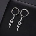 Snake-shaped vintage clip earrings in stainless steel with 18K gold plating