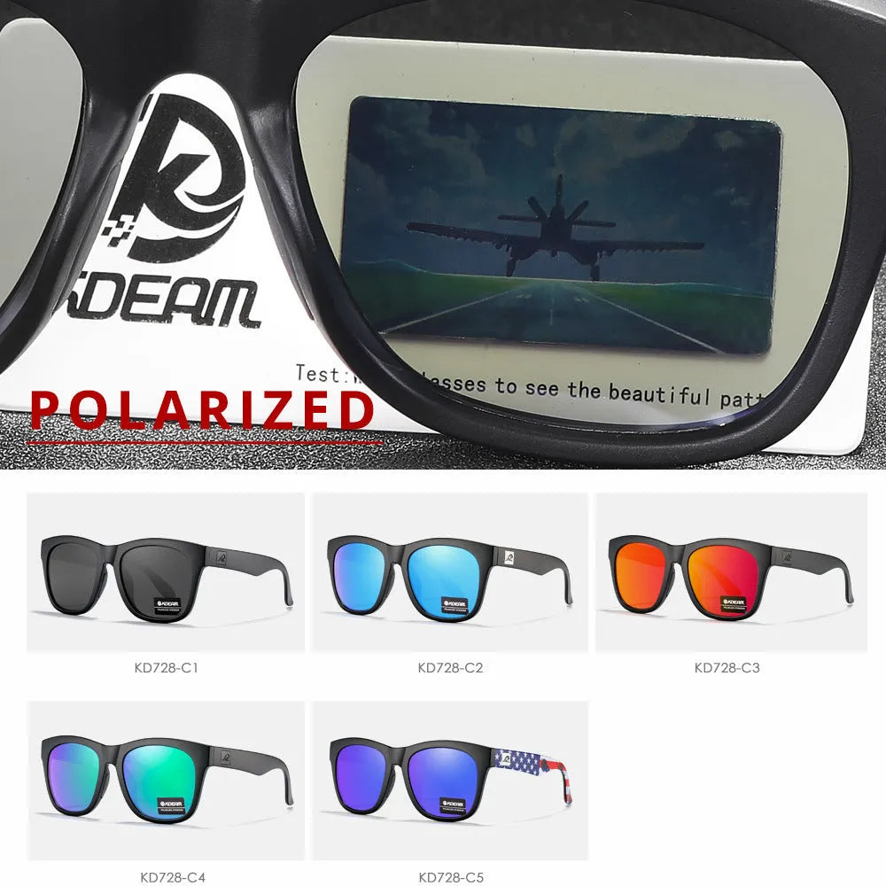 Polarised sunglasses with thickened TAC lenses and PC frame for outdoor UV protection