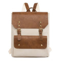 Korean style retro backpack in soft PU material with ventilation features