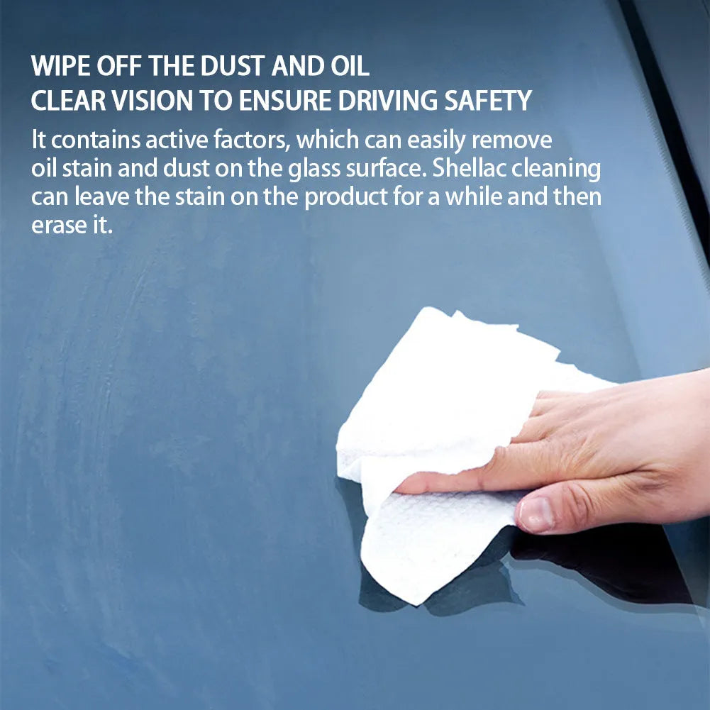 Glass oil film cleaning cream container showing paste formulation for car windows