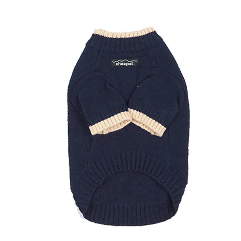 British style wool pet sweater with two-legs design in contrast colours for dogs and cats