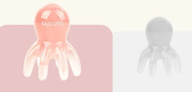 Pink natural resin octopus massage comb with storage bag for facial and periocular meridian massage