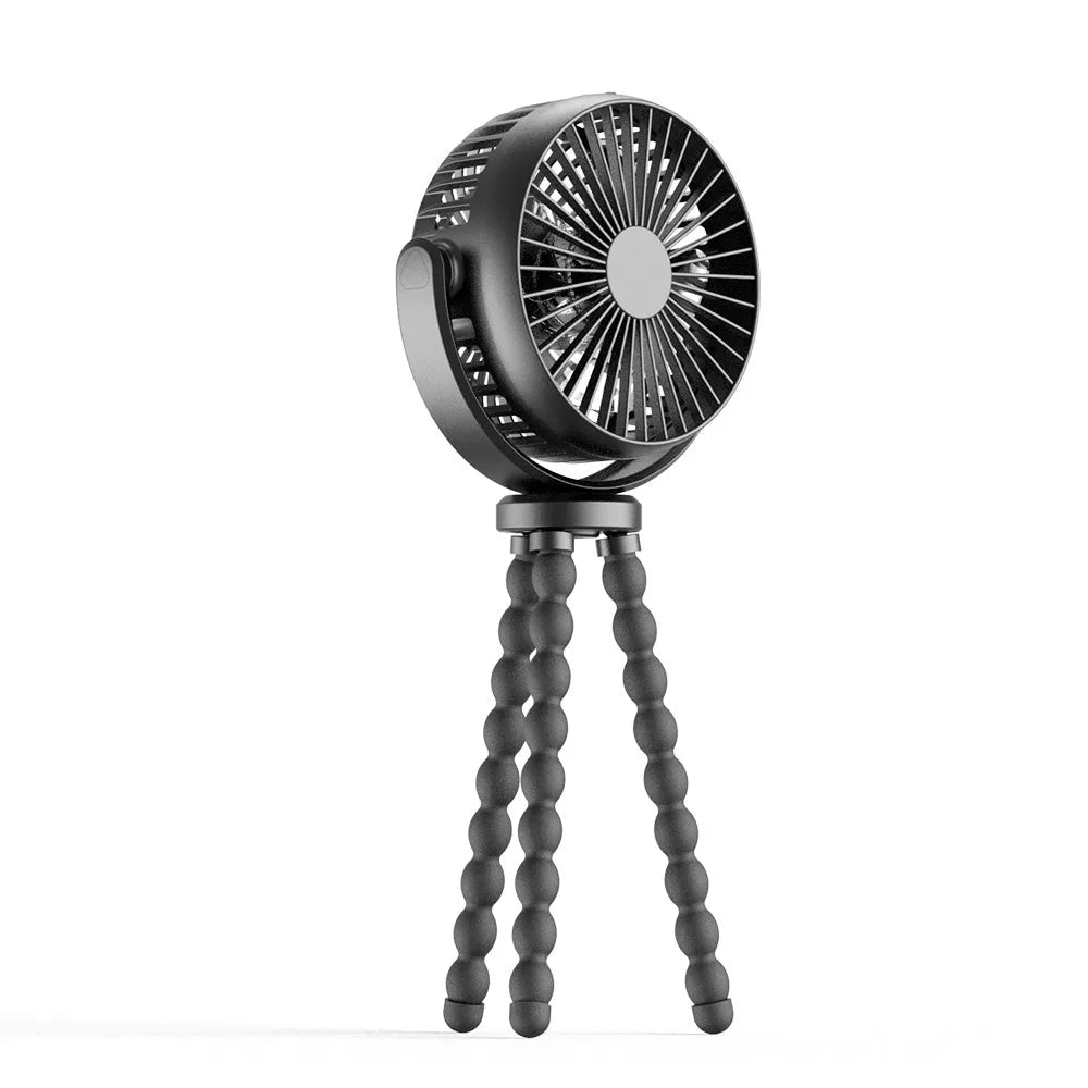 HOMEFISH F2 automatic shaking portable fan with LED light on removable bracket