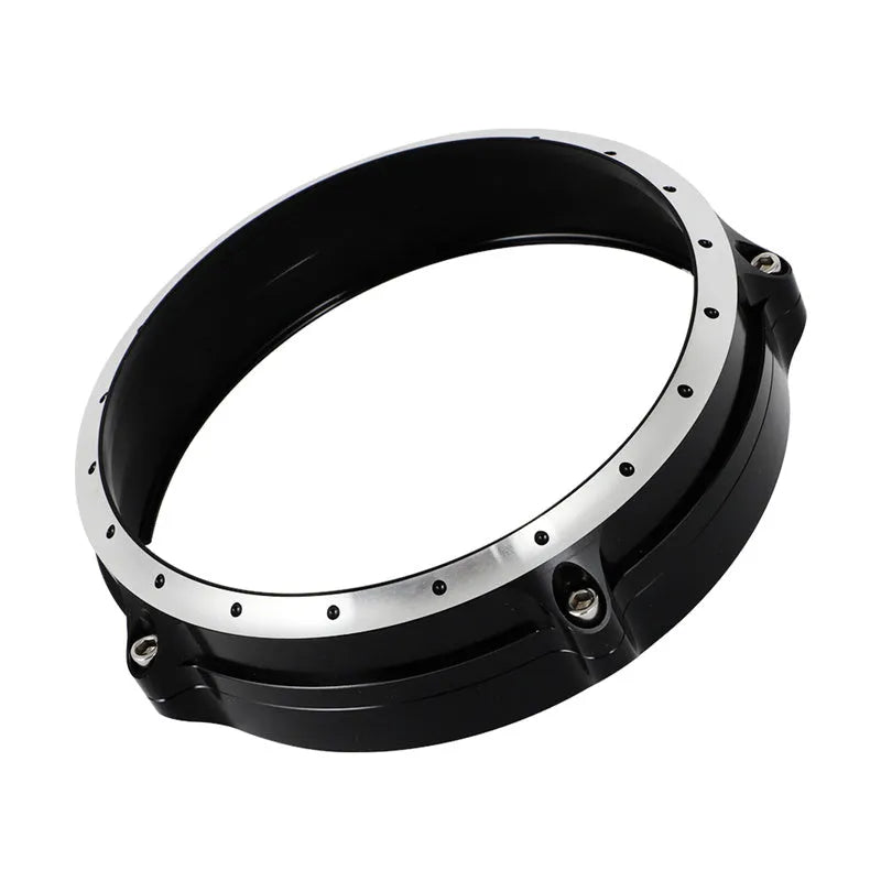 Black CNC aluminium headlight cover for BMW R Nine T Scrambler motorcycle