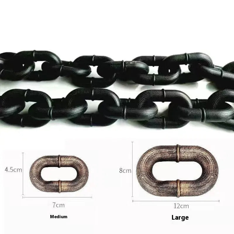 Polypropylene dog leash prop in antique silver, bronze, or black colour, shown in a coiled style.