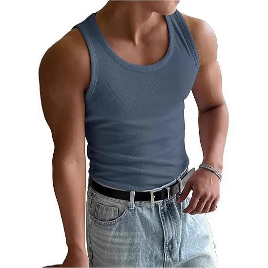 Men's black polyester workout T-shirt with round neck and tight fit for sports.