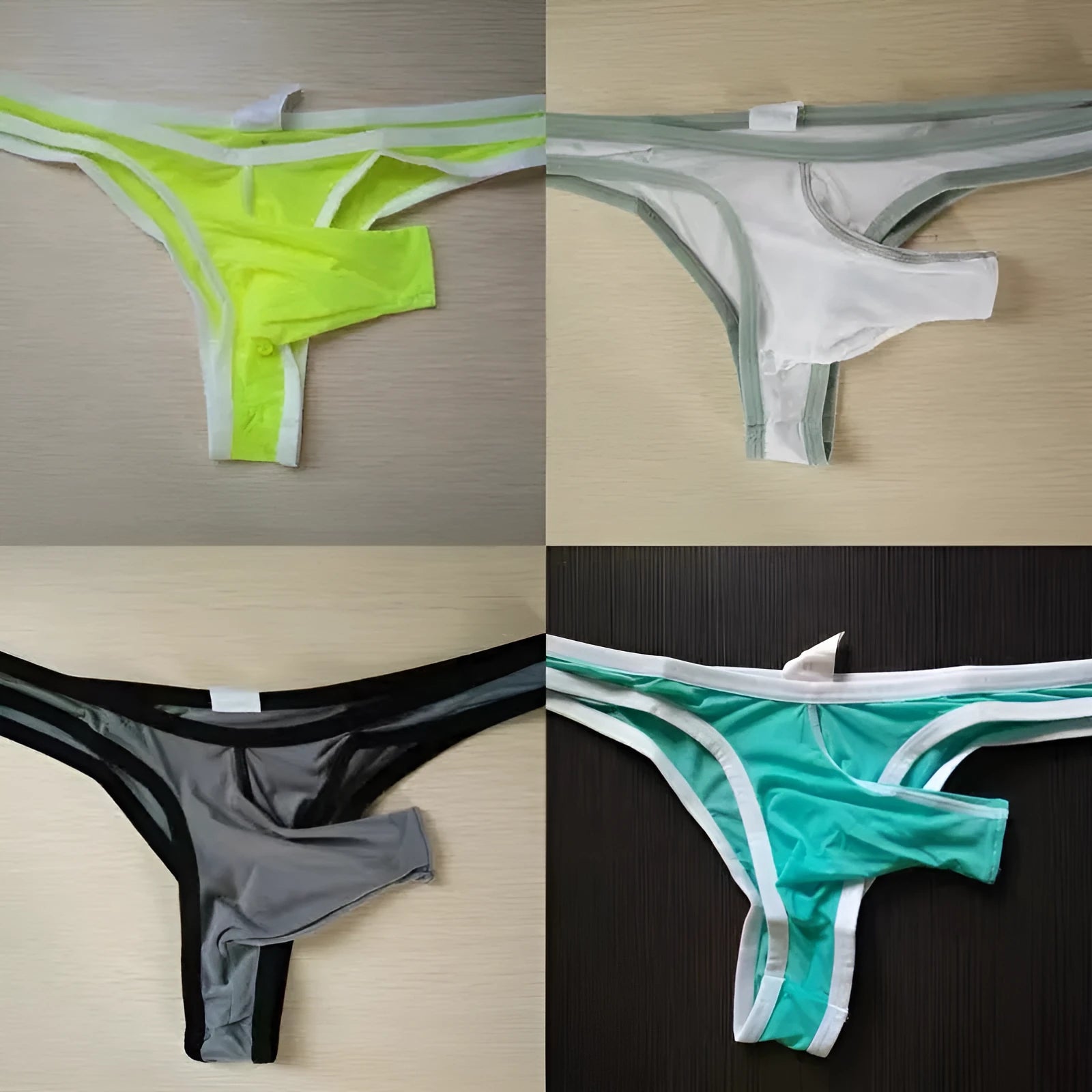 Men's ice silk nylon underwear briefs in seven colour options with Asian sizing