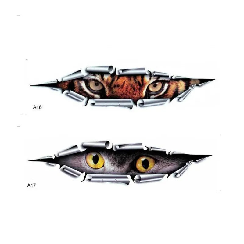 Tiger eye eagle eye car door bumper sticker 35cm with 3D design and PVC adhesive