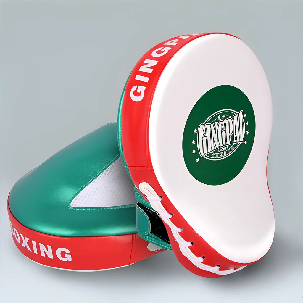 Vertical portable boxer sanda baffle target in gold or green PU leather for martial arts training
