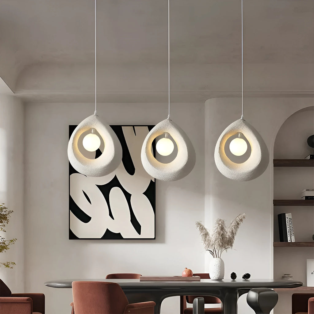Modern retro restaurant bar chandelier with 32x35cm milky white lampshade pendant light