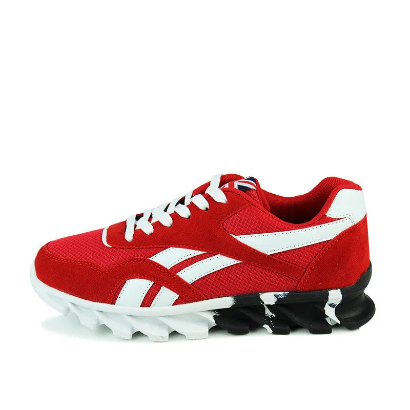 Men's breathable mesh casual running shoes with front strap closure and rubber sole