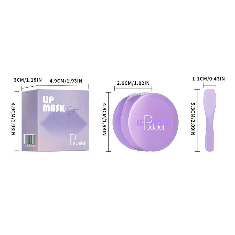 Exfoliating lip balm mask with scraper tool for lip lines, 10ml moisturising formula