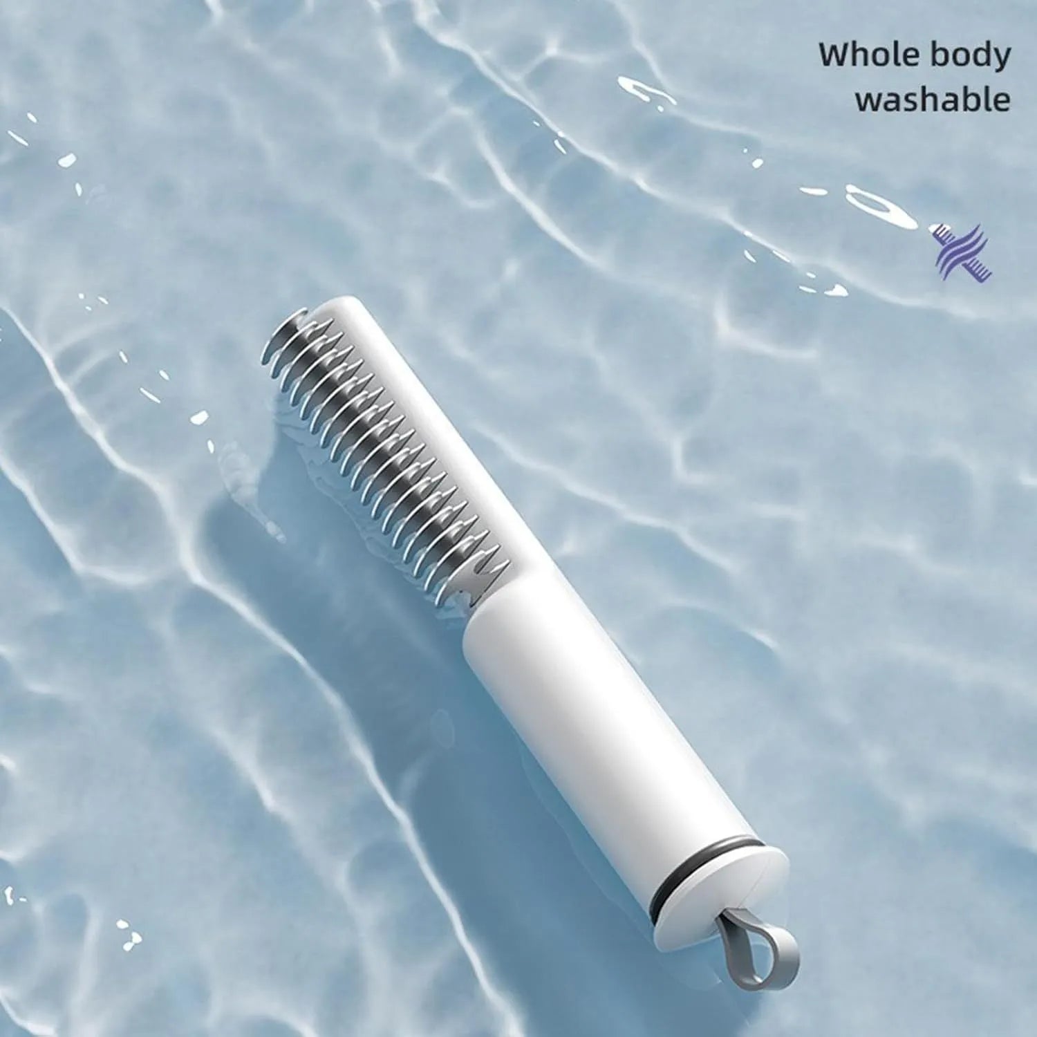 Stainless steel dog dematting comb with ergonomic handle for removing knots and mats