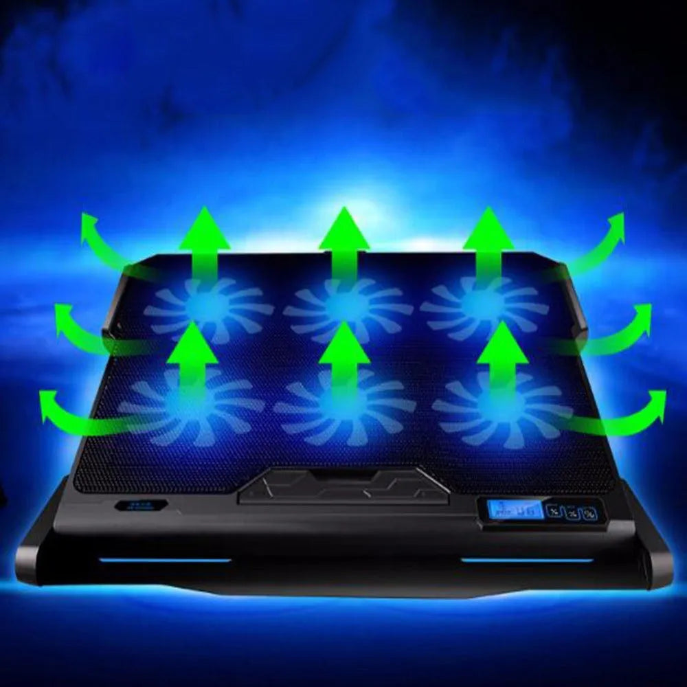 Black laptop cooling board with metal mesh surface and USB cable for Ultrabook and notebook computers