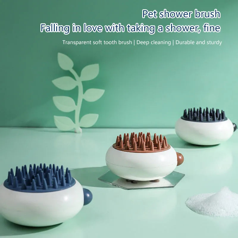 Panda shape silicone pet bath brush with soft bristles for cats and dogs