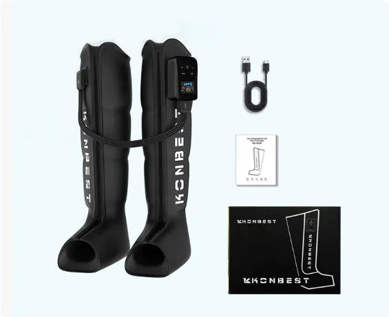 Four-cavity wireless air wave leg massage machine with airbags and dual-leg colour screen in standard colour