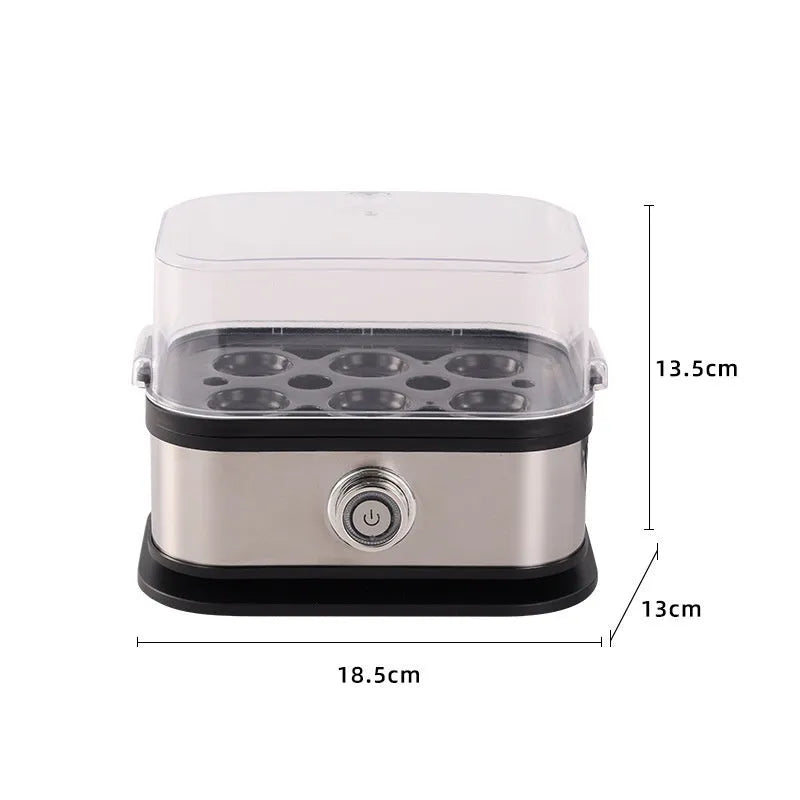 Black stainless steel portable egg boiler with carrying belt