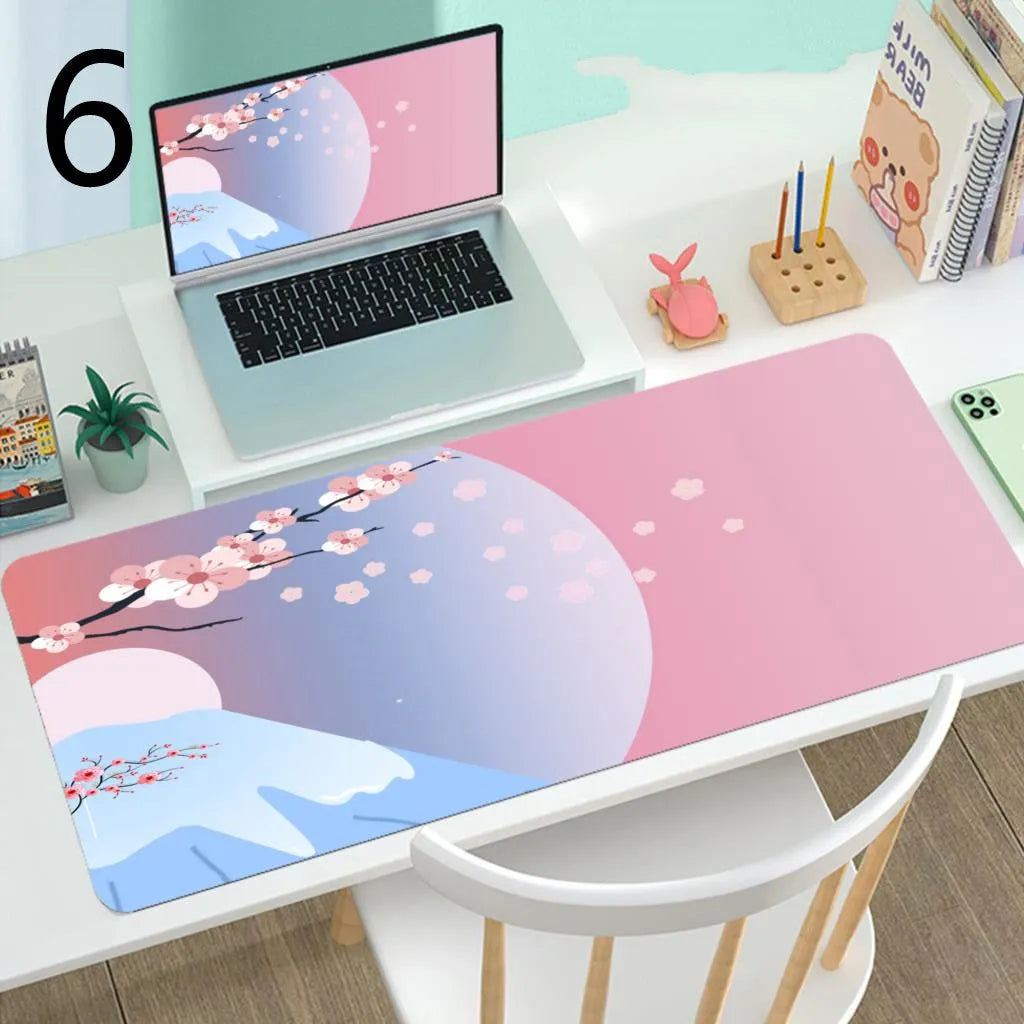 Large gaming mouse desk mat with rubber base, printed surface, multiple size options including 400x900mm