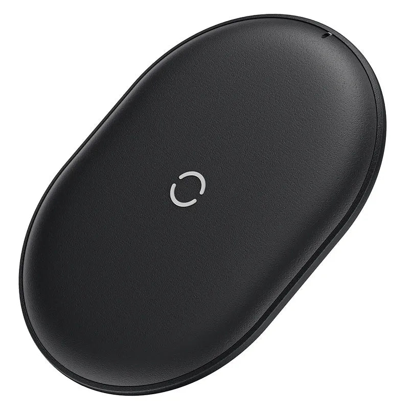 Baseus Rough 15W wireless charging pad in black or white with USB-C connection