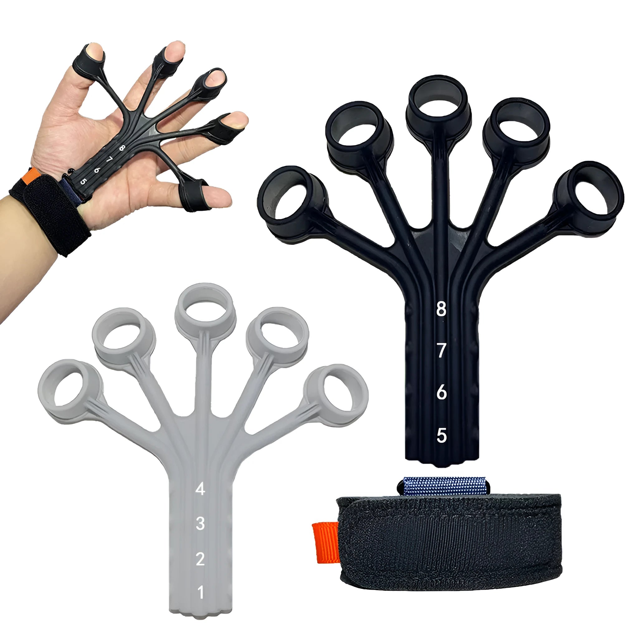 Silicone finger rehabilitation trainer with tension ropes and adjusting belts for abdominal exercises