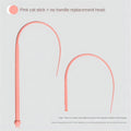 Blue simulated mouse tail cat toy with silicone tail and cat head design on teaser stick