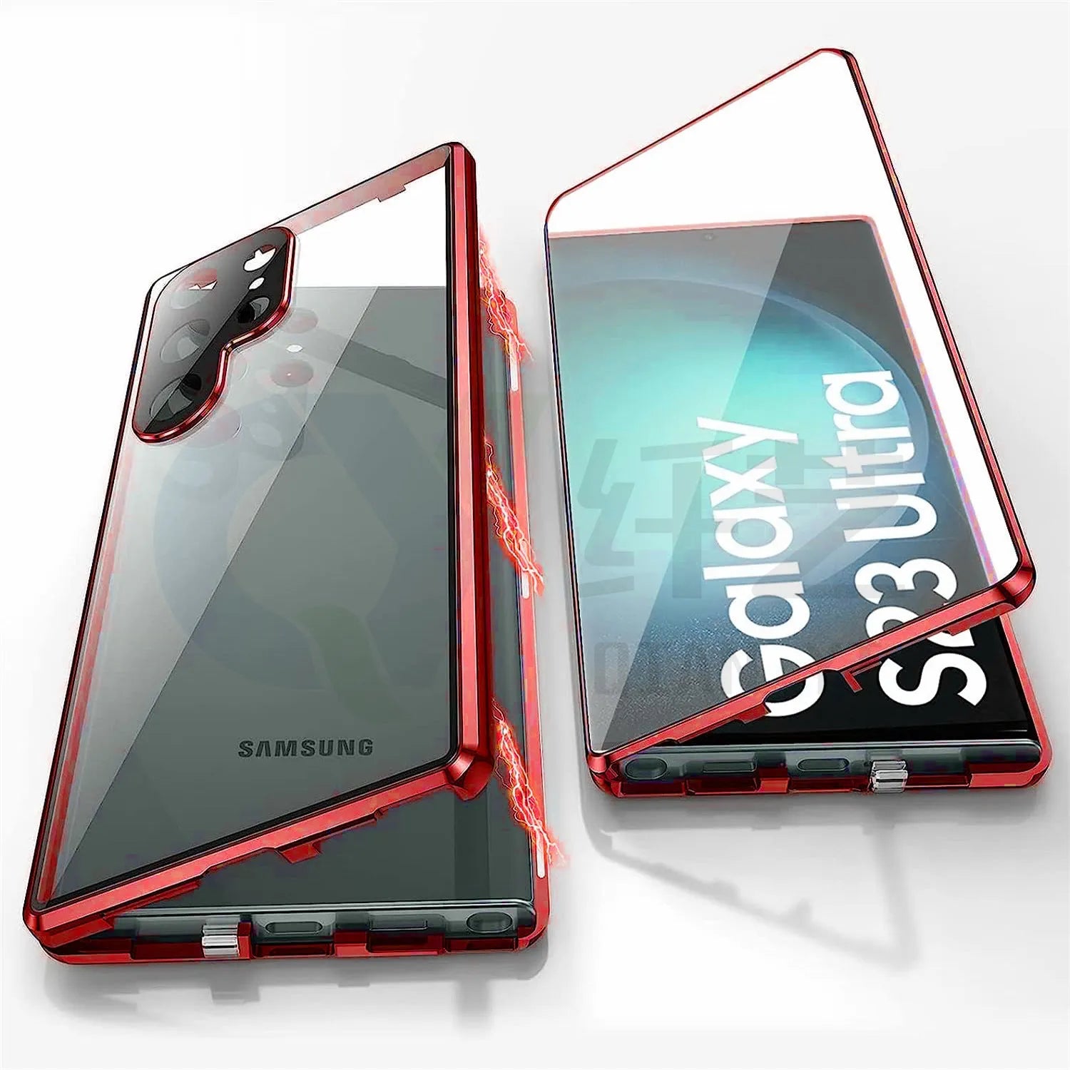 Universal magnetic mirror phone case with peep-proof design for Samsung smartphones in multiple colours