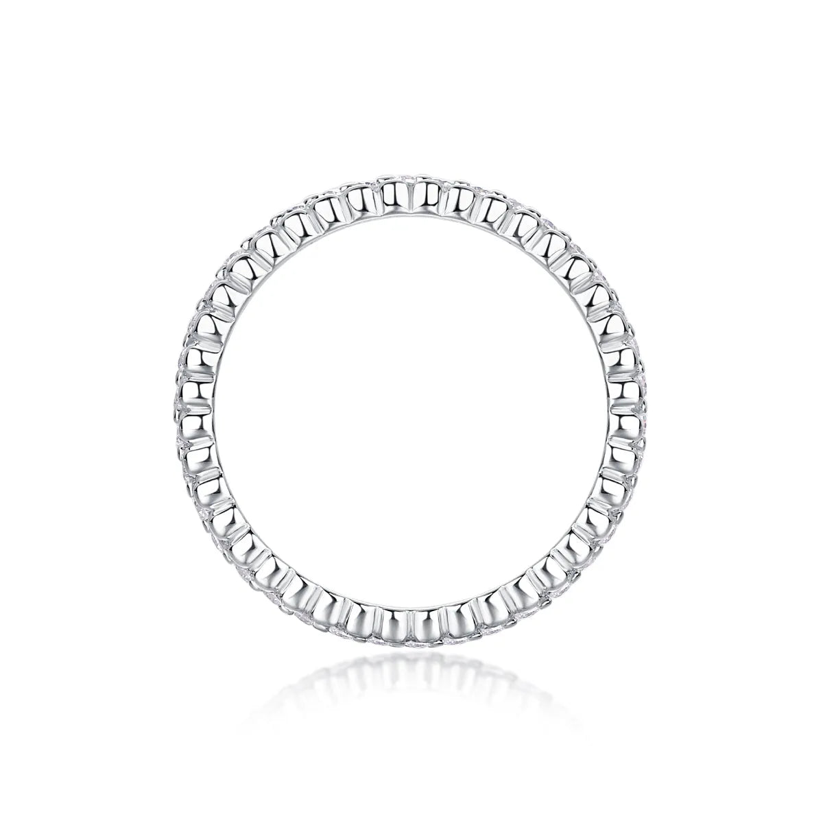 Moissanite wedding ring set in gold colour S925 silver with platinum plating on white background