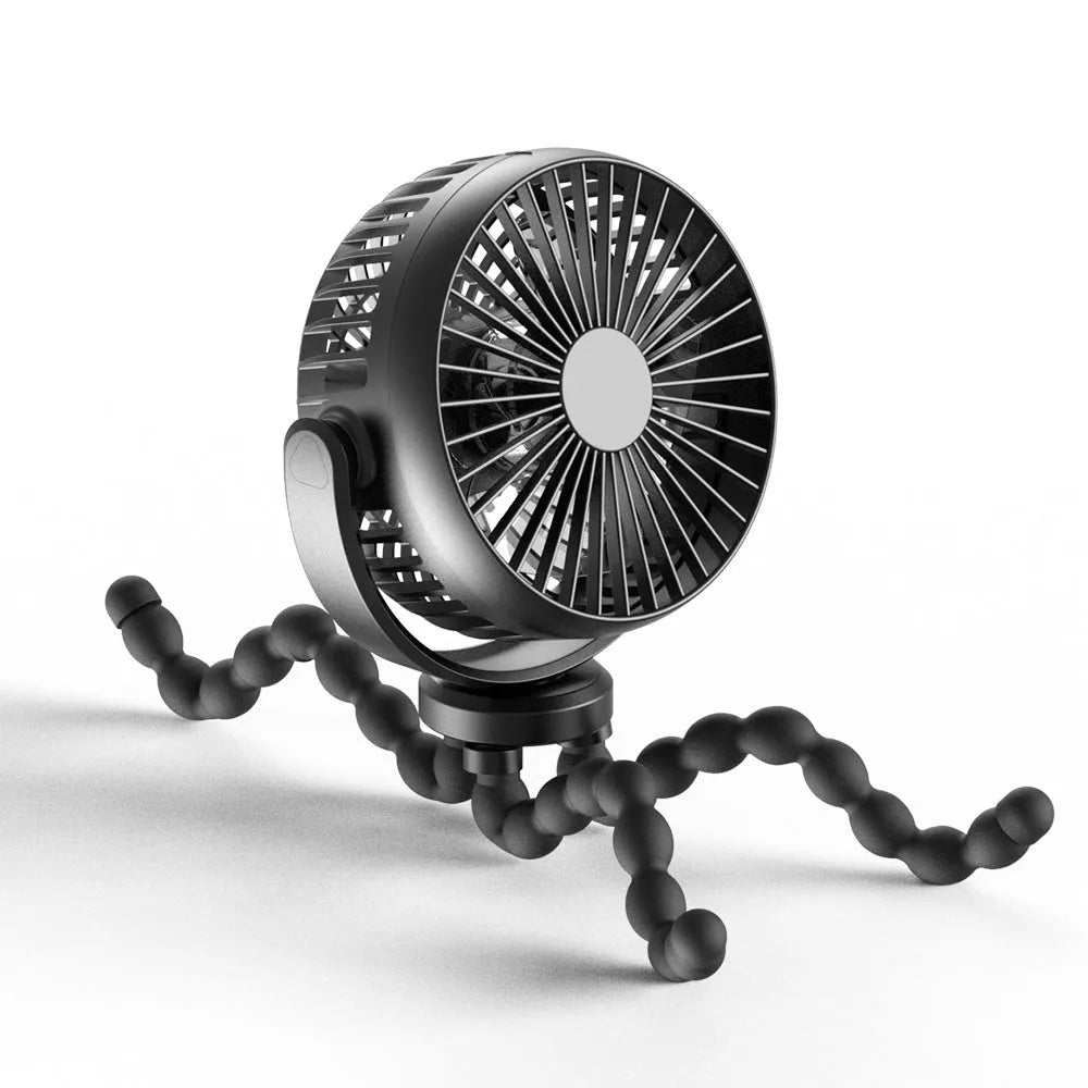 HOMEFISH F2 automatic shaking portable fan with LED light on removable bracket