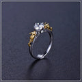 Copper metal crystal crown ring with black gold finish for cosplay and festival jewellery