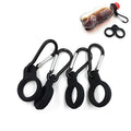Silicone water bottle hanging buckle 55x37mm in outdoor setting clipped to backpack strap