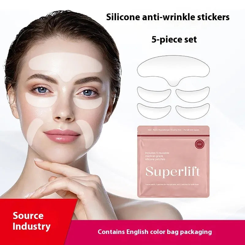 Silicone anti-wrinkle stickers five-piece set for facial wrinkle care