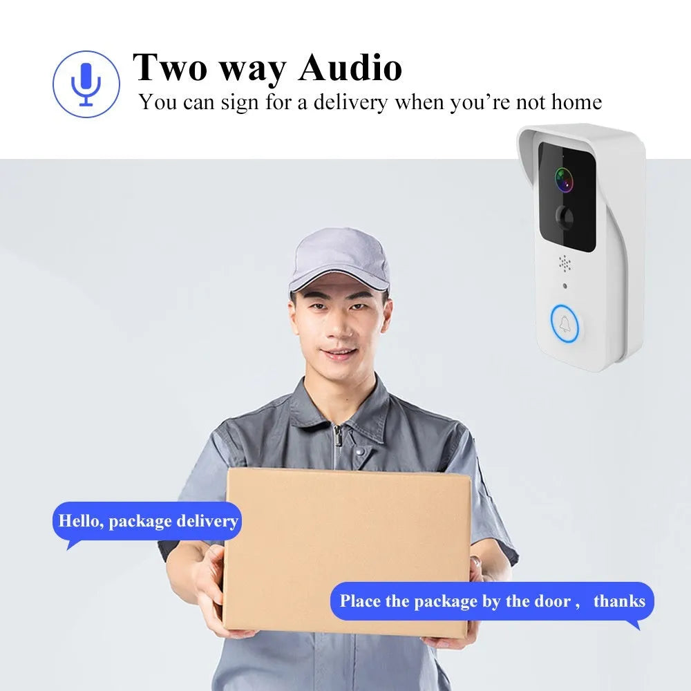 Waterproof smart visual doorbell with HD camera and remote intercom functionality