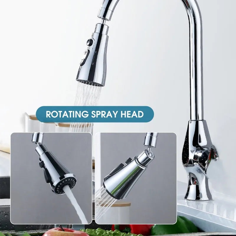 Universal pressurized kitchen faucet sprayer adapter with 360-degree rotation in matte black finish