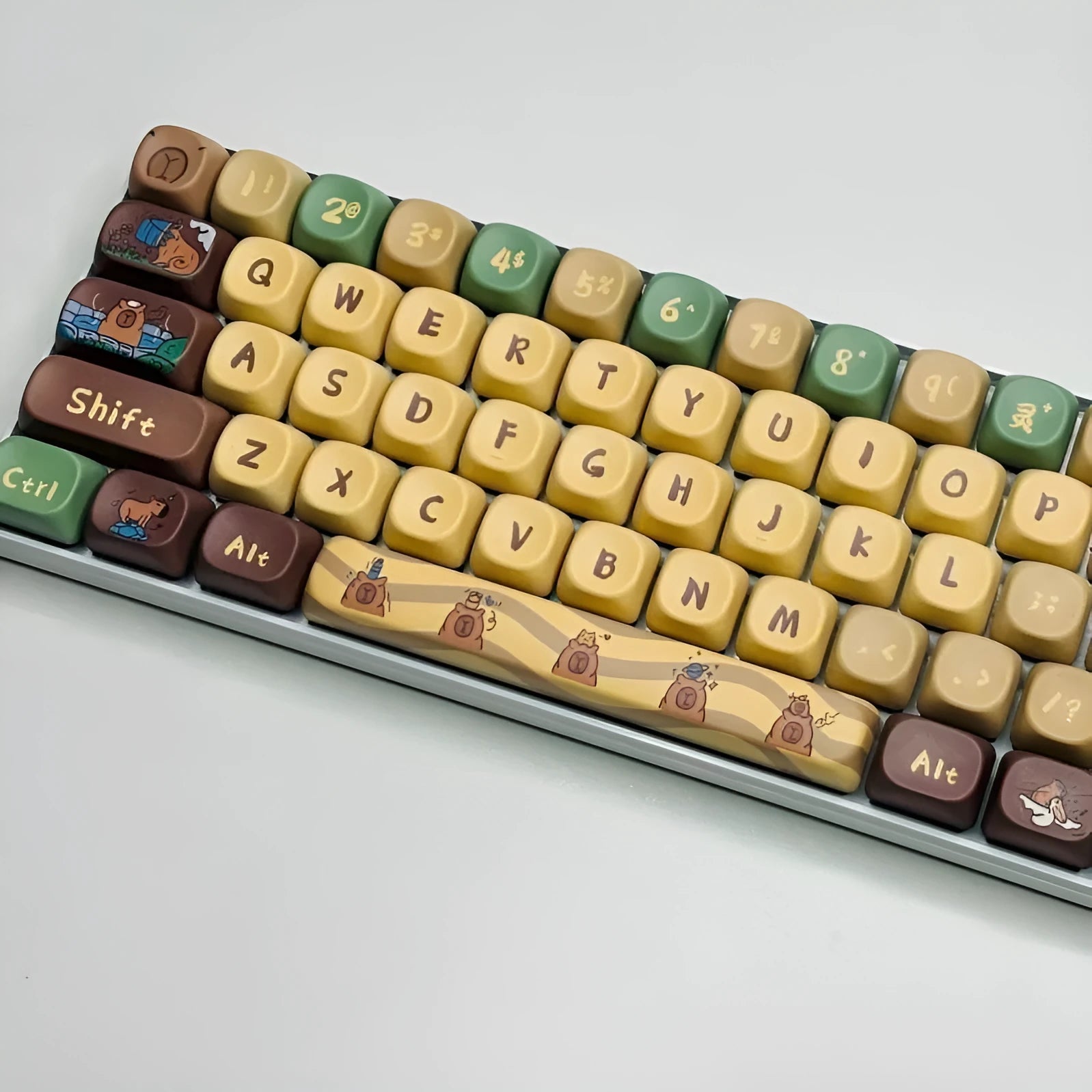 Capabala 130 key mechanical keyboard keycap set showing MOA Height profile and ABS construction