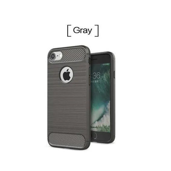 Shock proof TPU phone case back cover in black, compatible with iPhone models 5 to XS Max, solid colour simple style