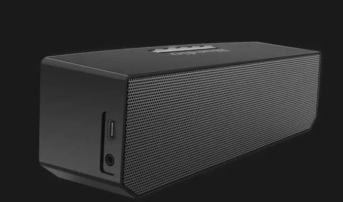BS-6 black cloud smart speaker showing compact dimensions and speaker grille