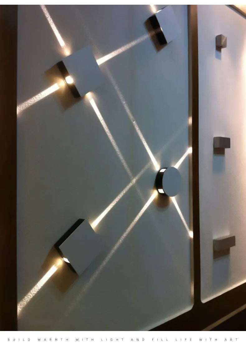 Modern square and round LED wall light with iron lampshade in Chinese style design