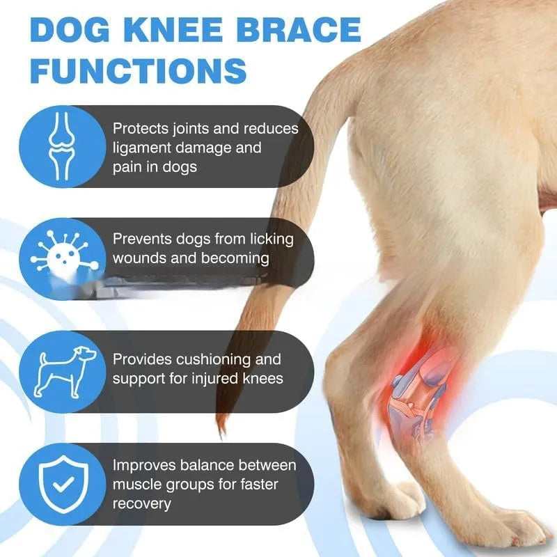 Black polyester dog leg guard for joint protection and ACL rehabilitation in three sizes