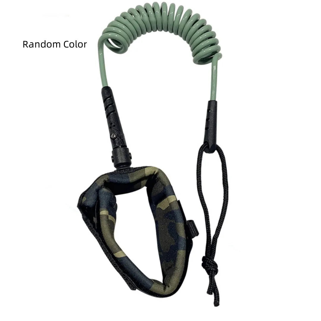 Surfboard hand holding rope showing high elasticity construction with 50kg tension strength