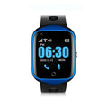 Square faced elderly safety watch with GPS tracking and SOS button in black, blue or silver colour options