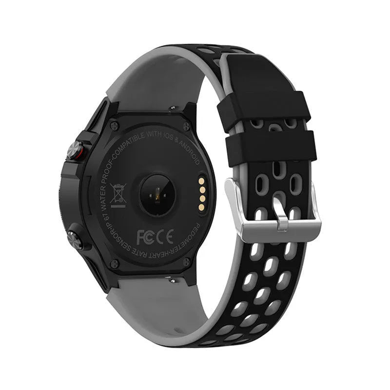 Outdoor sports smart watch with 1.3-inch touchscreen and silicone strap in blue colour