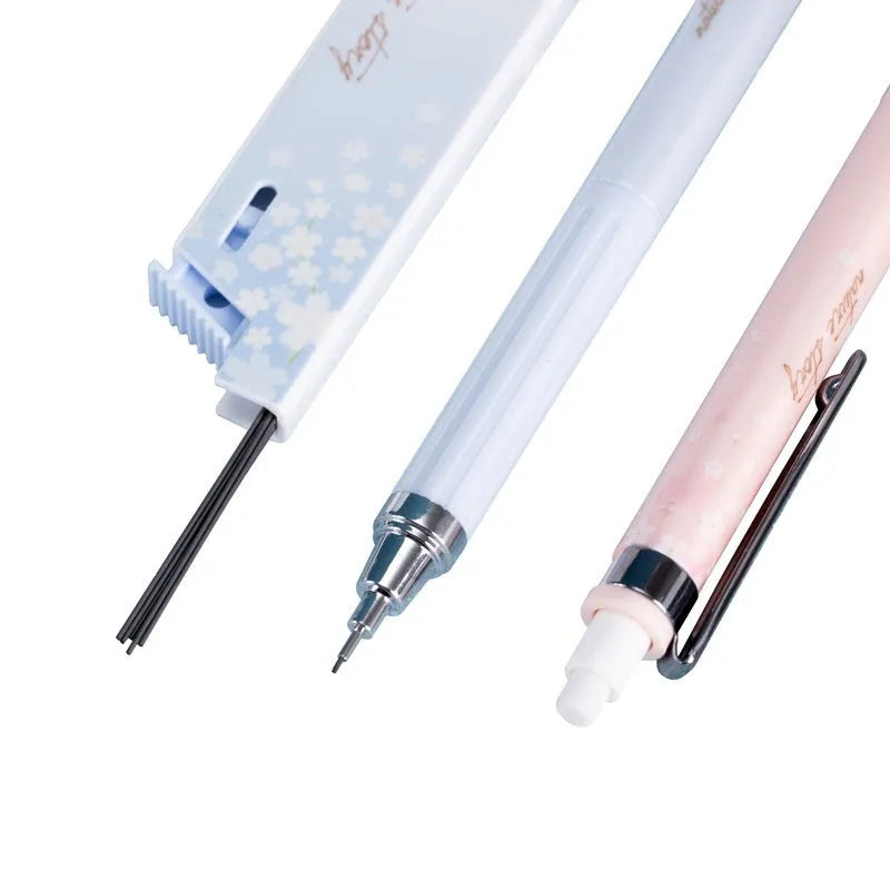 Mixed colour cartoon automatic pencils with Sakura design and HB refill boxes