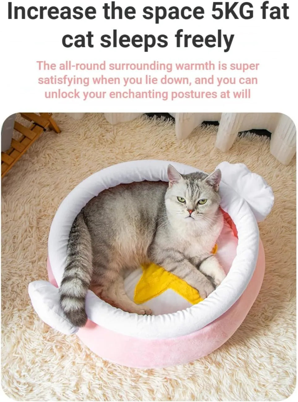 Pink magic honey pot shaped cat sofa bed with removable nest pad for small pets