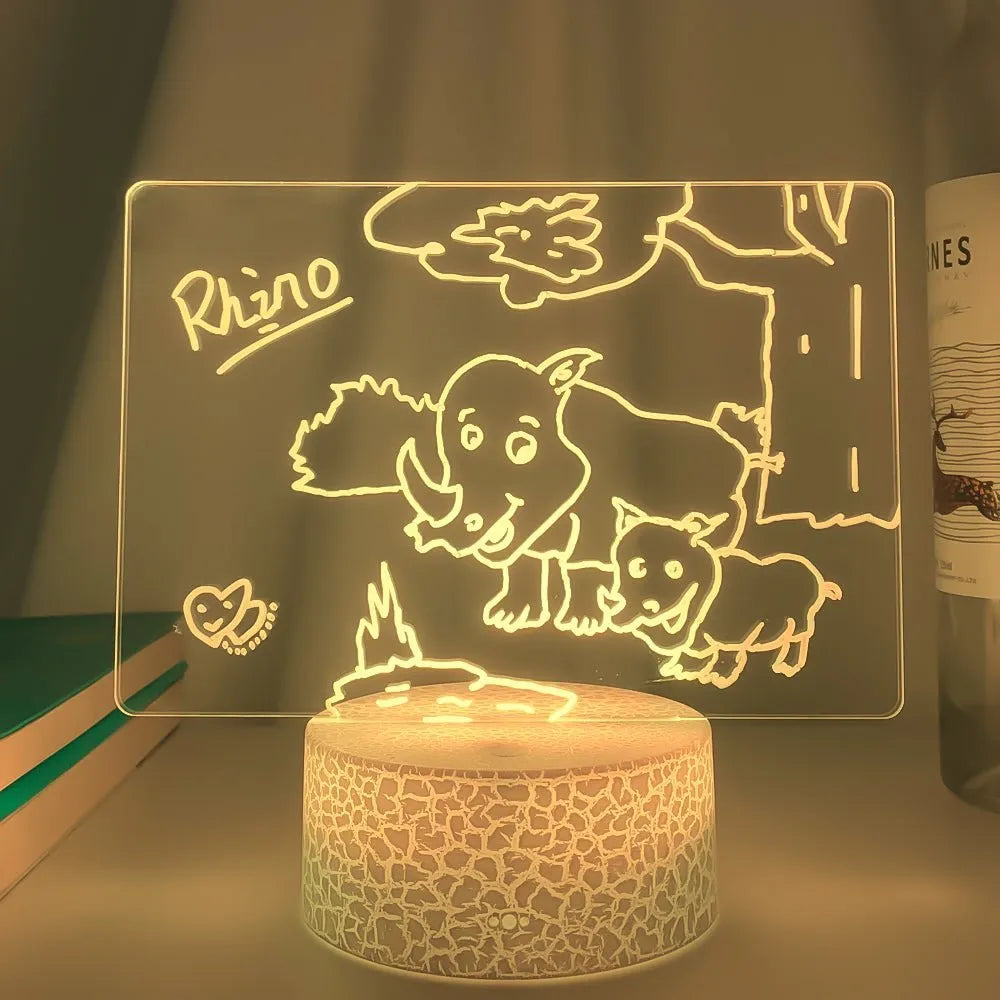 3D acrylic message board with LED night light functions and remote control
