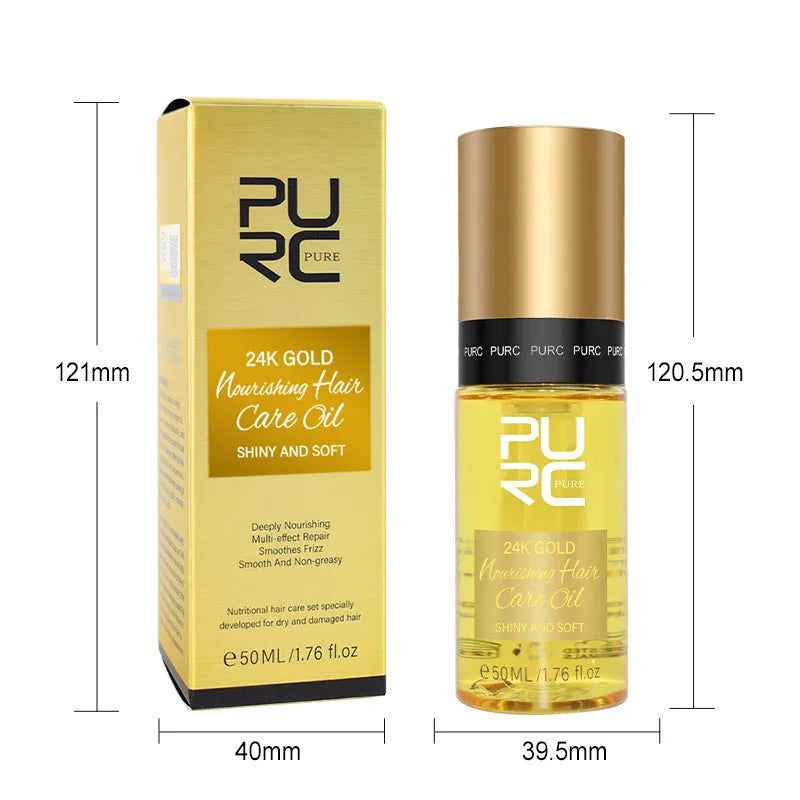 50ml yellow essential hair oil bottle for curly hair repair and scalp care